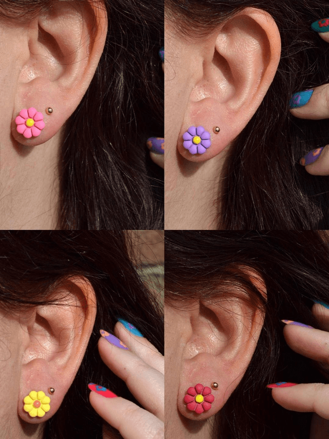 Puces Fleurs (7 coloris au choix)