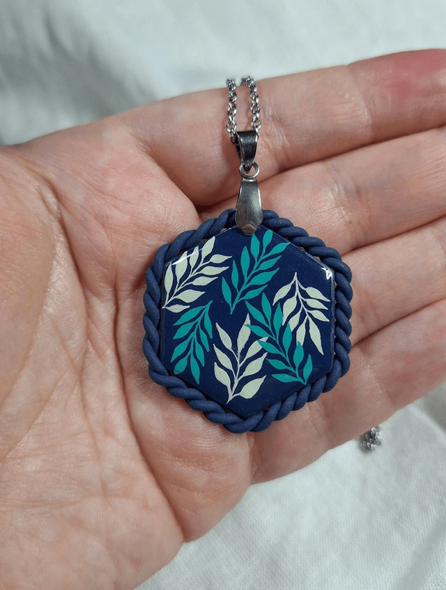 Pendentif Flora - Feuilles (hexagone)