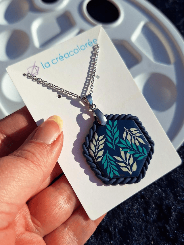 Pendentif Flora - Feuilles (hexagone)