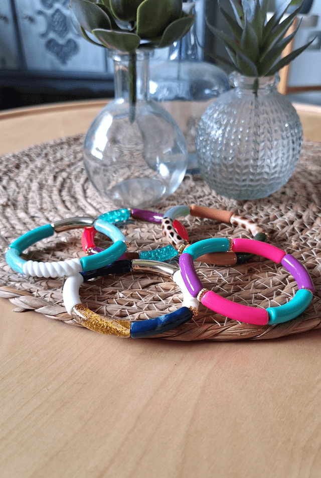 Bracelet Scarlett - 🐆💚🤎 (avec perles rondelles)