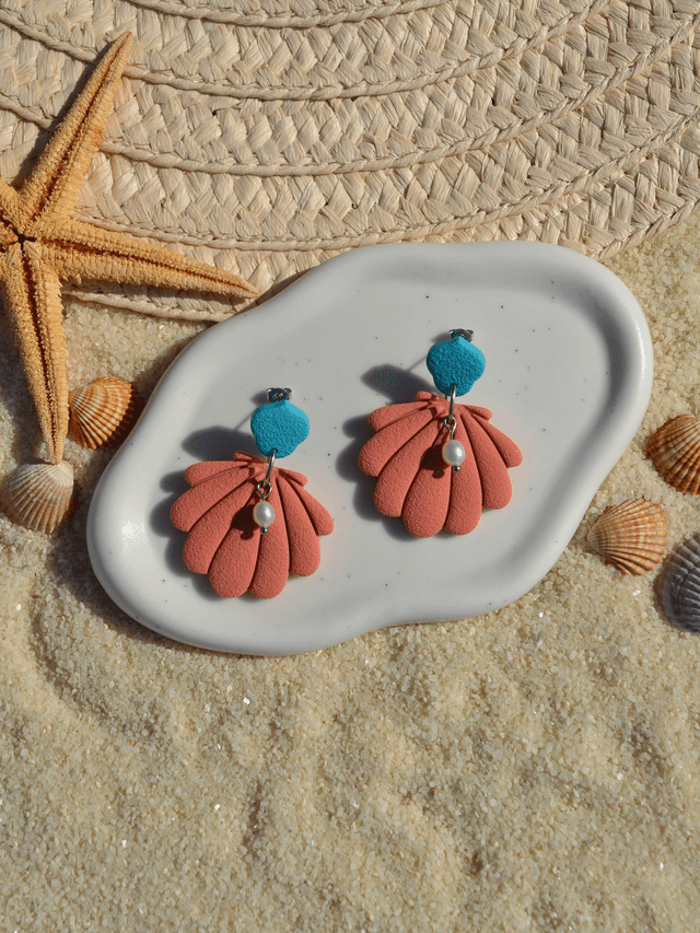 Perle et Coquillage bicolore